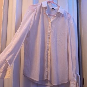 Cream colored button up blouse size medium